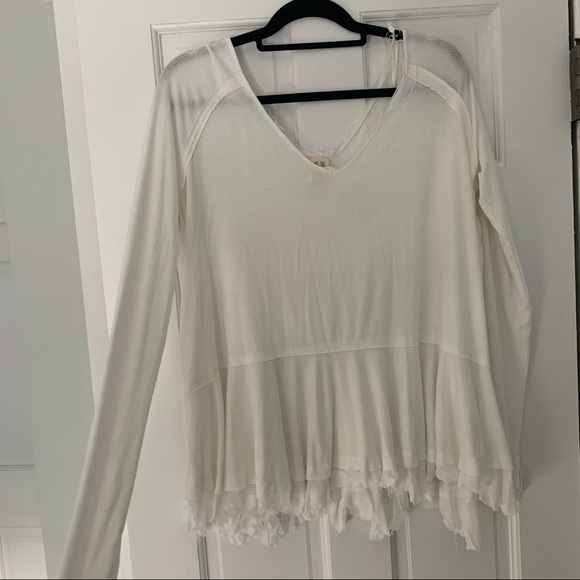 Free People White Long Sleeve Tee - Picture 3 of 3